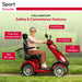 Red Elephant Heavy Duty Electric Mobility Scooter 4-Wheel Bariatric Scooter