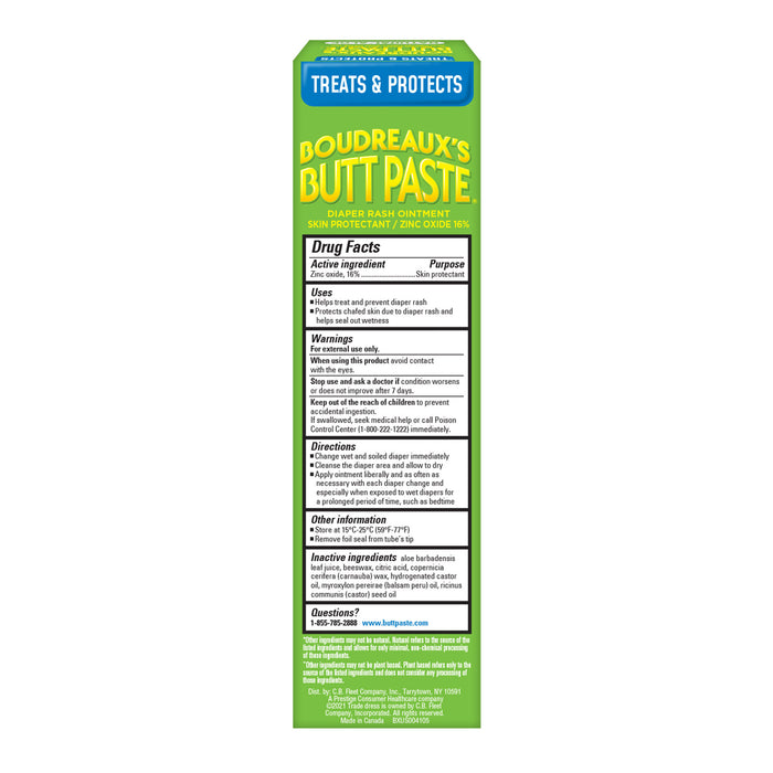 Boudreaux's Butt Paste With Natural Aloe Diaper Rash Cream