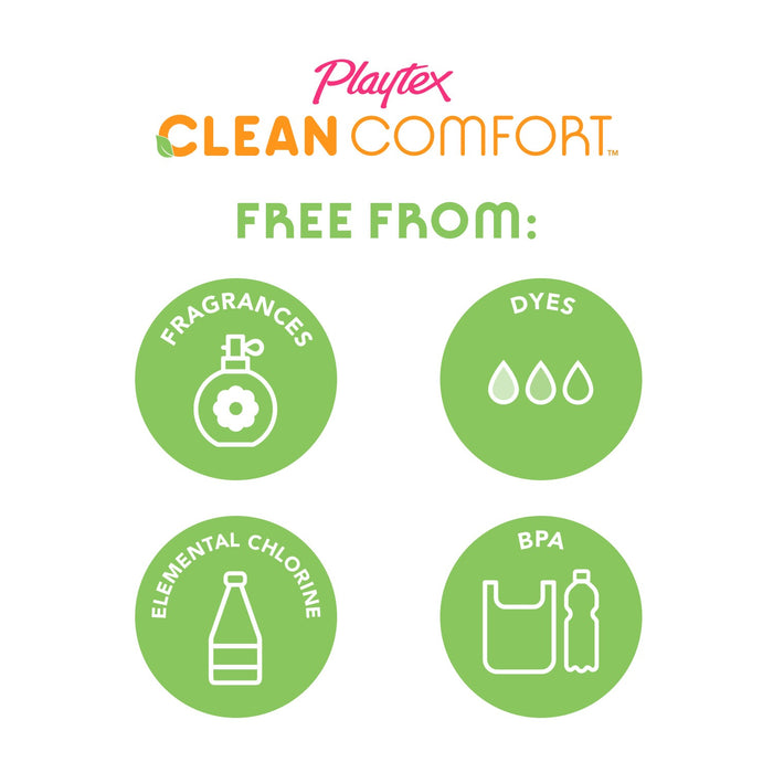 Playtex Clean Comfort Organic Cotton Tampons Super Regular Absorbency