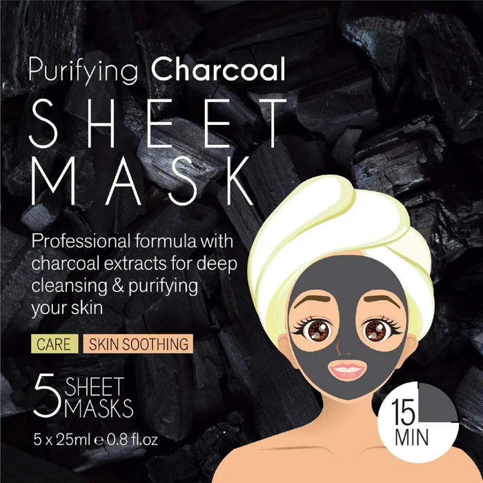 Pursonic Purifying Charcoal Sheet Mask - 5 Ct