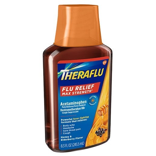 Theraflu Daytime Nighttime Flu Relief Max Strength Syrup - Honey & Elderberry