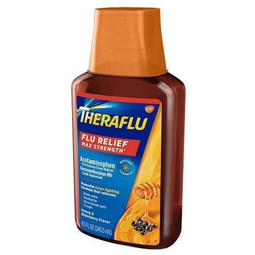 Theraflu Daytime Nighttime Flu Relief Max Strength Syrup - Honey & Elderberry