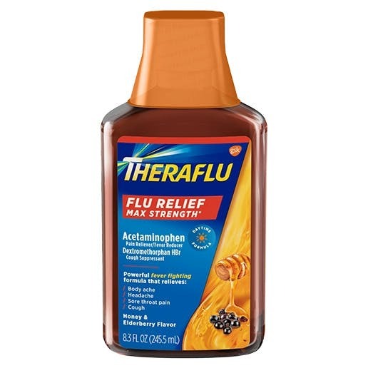 Theraflu Daytime Nighttime Flu Relief Max Strength Syrup - Honey & Elderberry