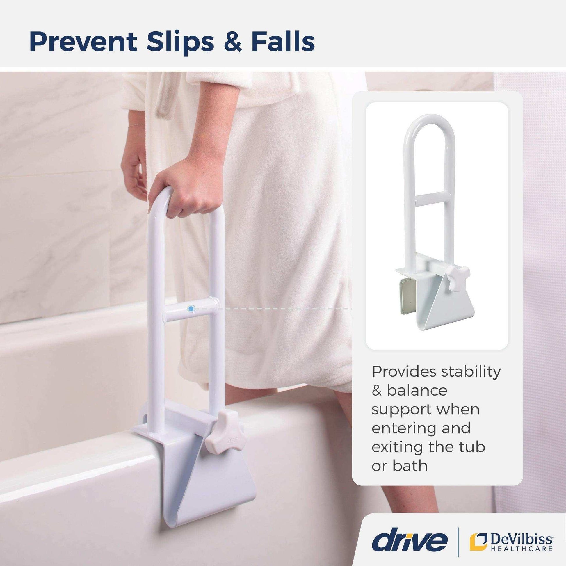Drive Medical Bathtub Shower Grab Bar Safety Rail Parallel - Shop Home Med