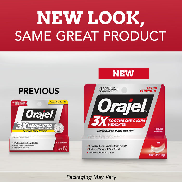 Orajel 3X Medicated For Toothache & Gum Gel