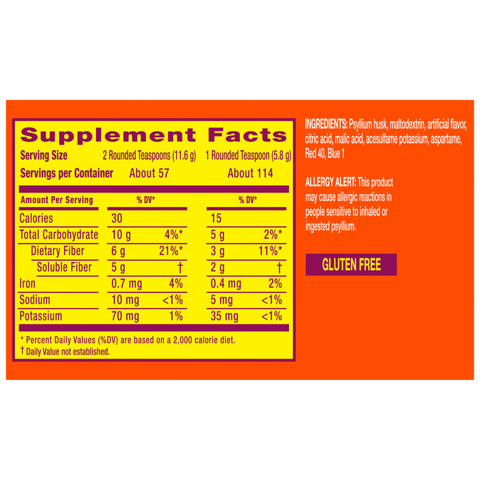 Metamucil Multihealth Sugar Free Smooth Powder Berry - 114 Ct