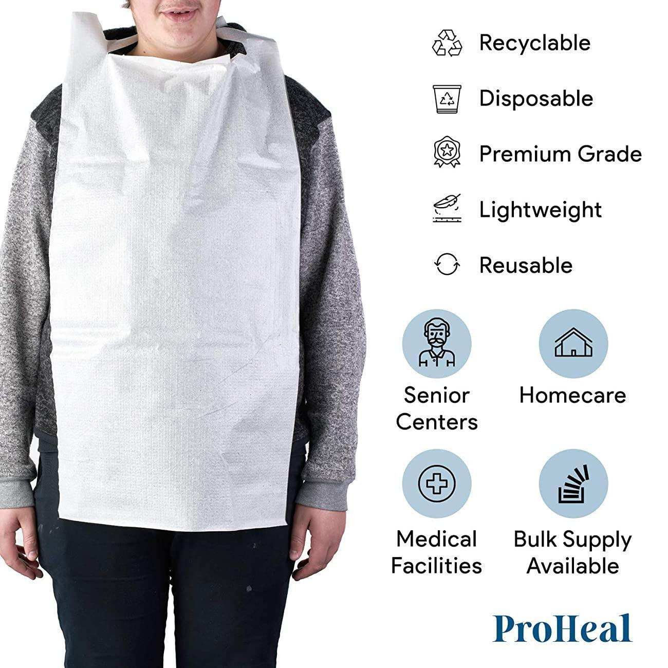 ProHeal Disposable Adult Bibs - Over Head - Shop Home Med
