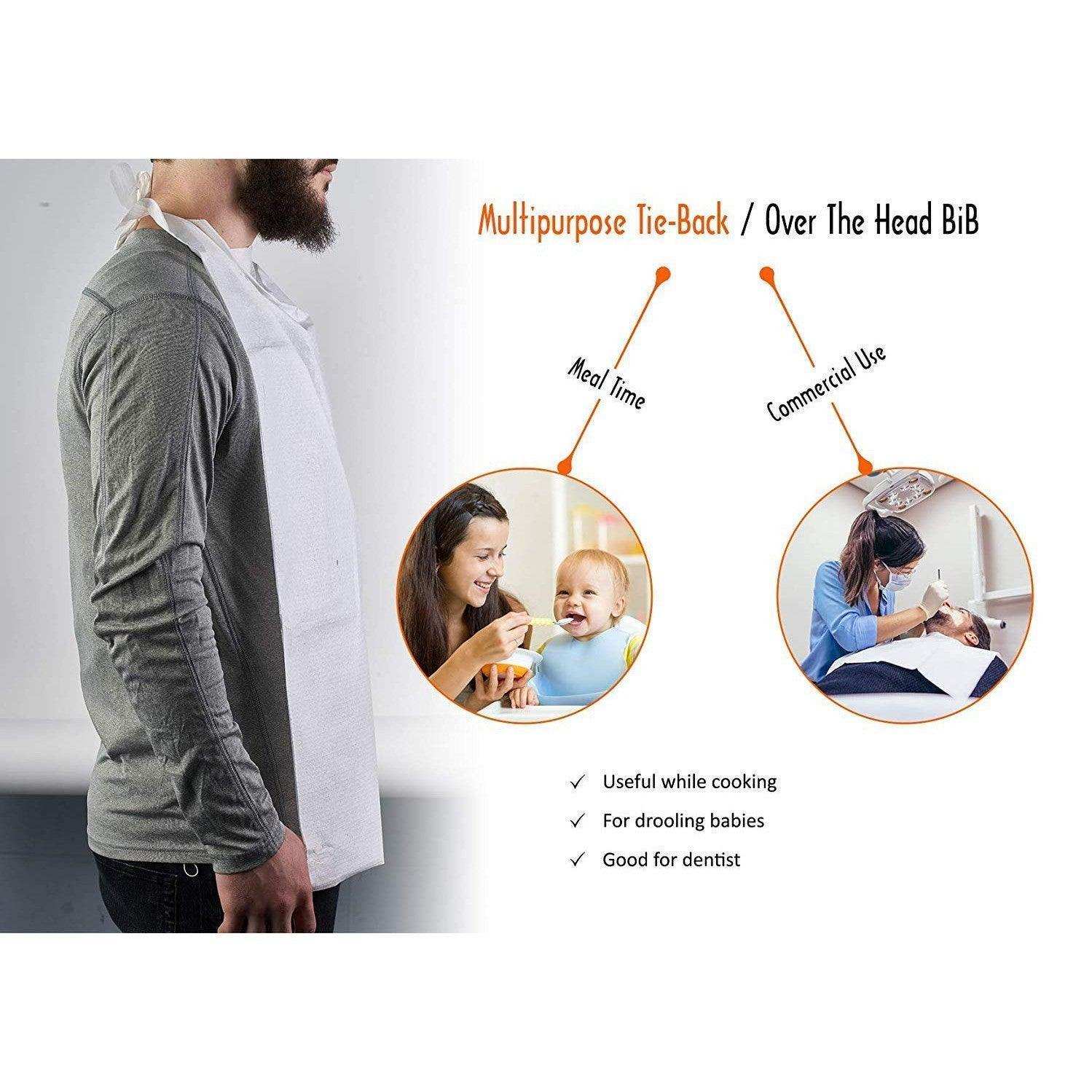 ProHeal Disposable Adult Bibs - Over Head - Shop Home Med