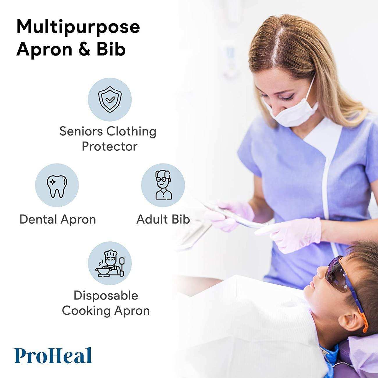 ProHeal Disposable Adult Bibs - Over Head - Shop Home Med