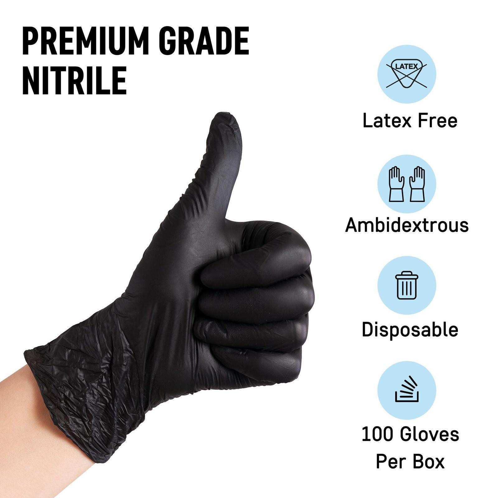 DRE Health Black Nitrile Gloves - Powder Free - Shop Home Med