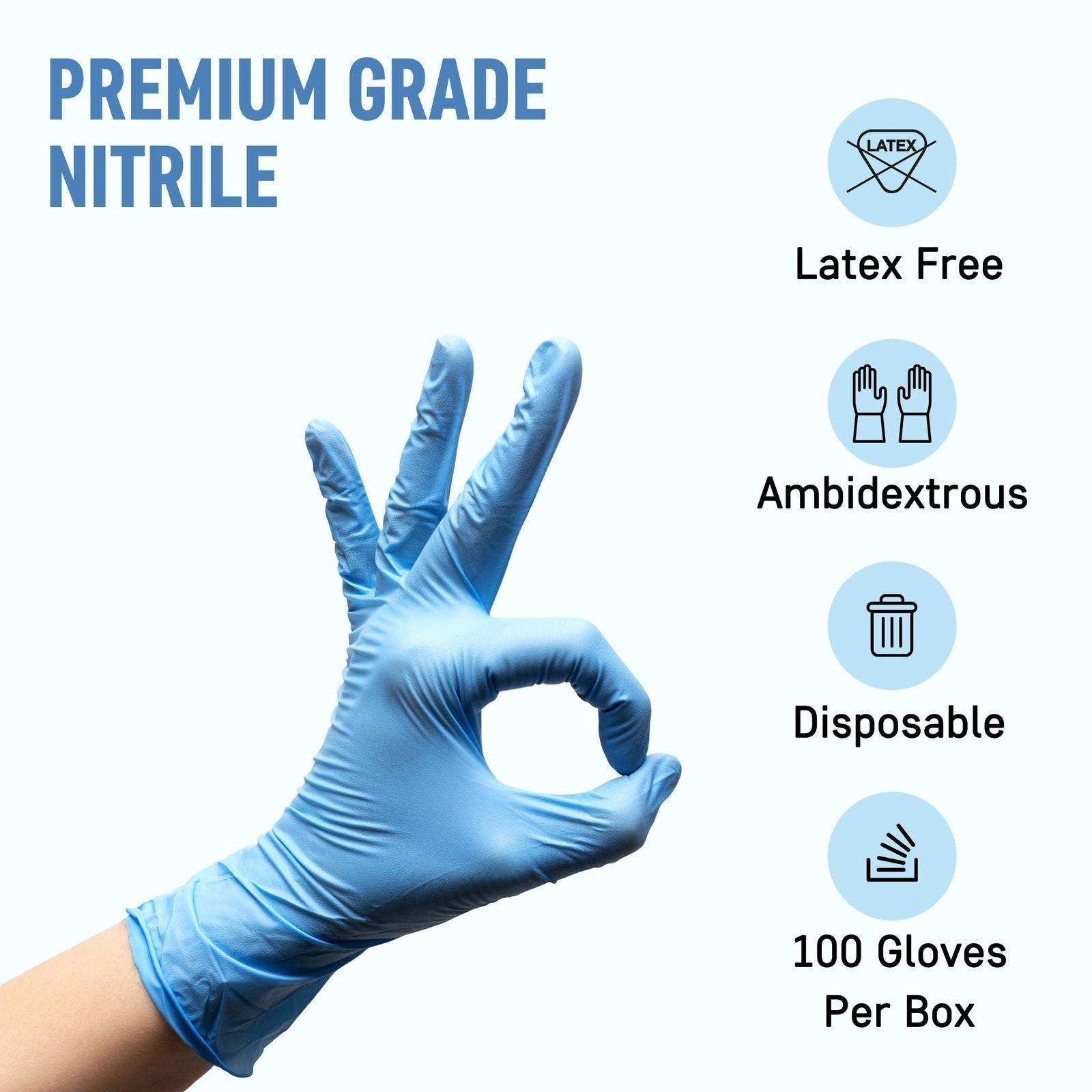 DRE Health Blue Nitrile Gloves - Powder Free - Shop Home Med