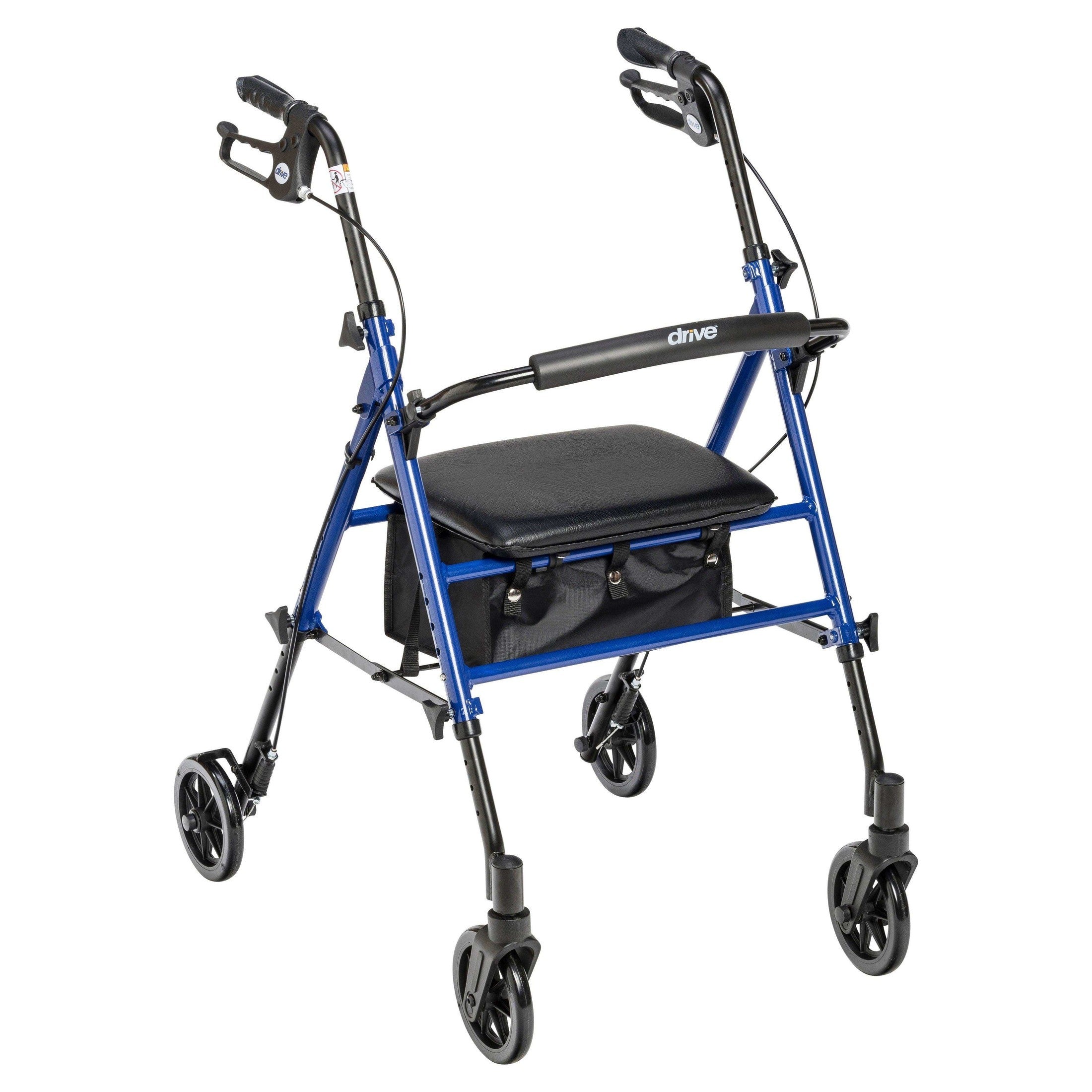 Drive Medical Adjustable Height Rollator Rolling Walker with 6" Wheels - Shop Home Med