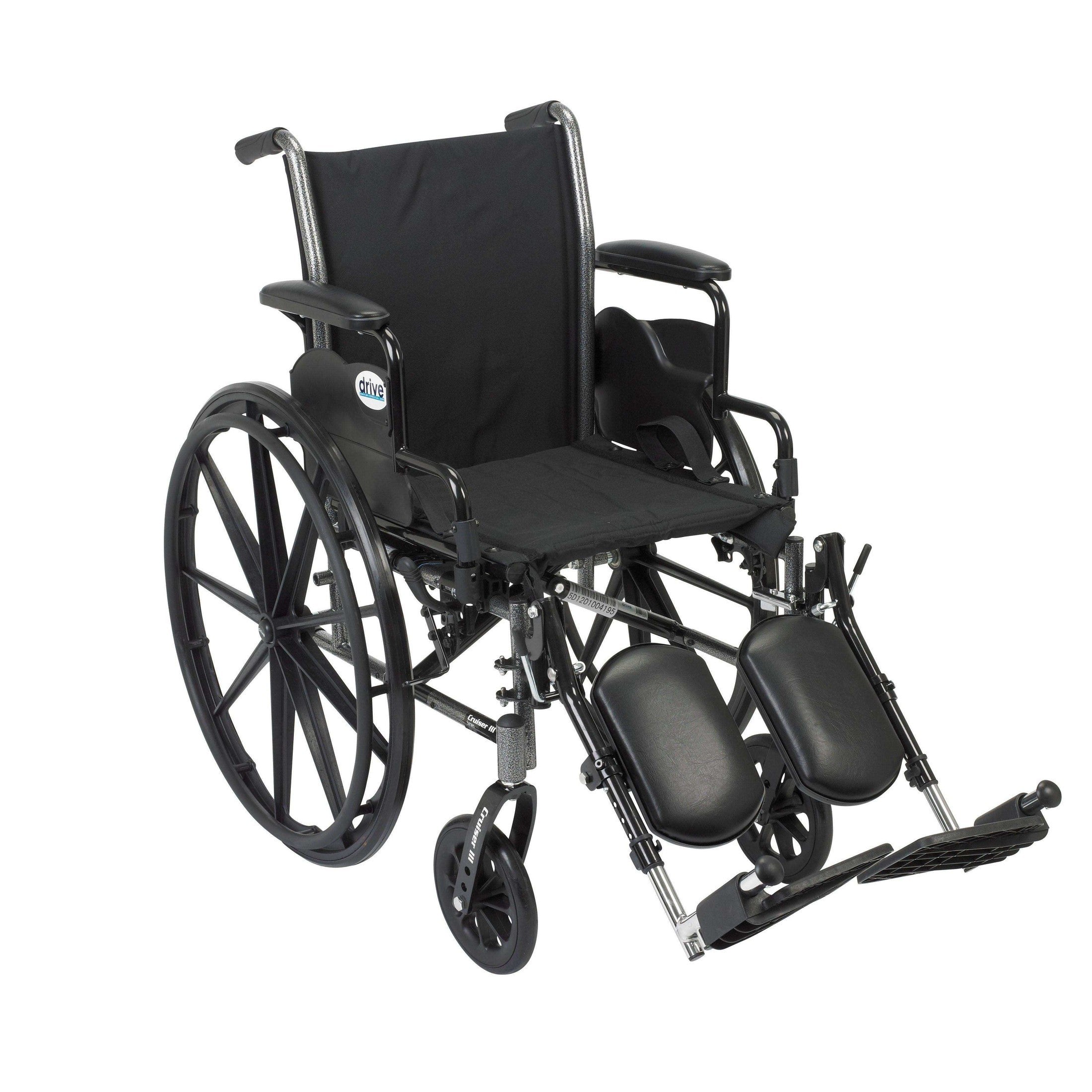 Drive Medical Cruiser III Light Weight Wheelchair with Flip Back Removable Arms - Shop Home Med