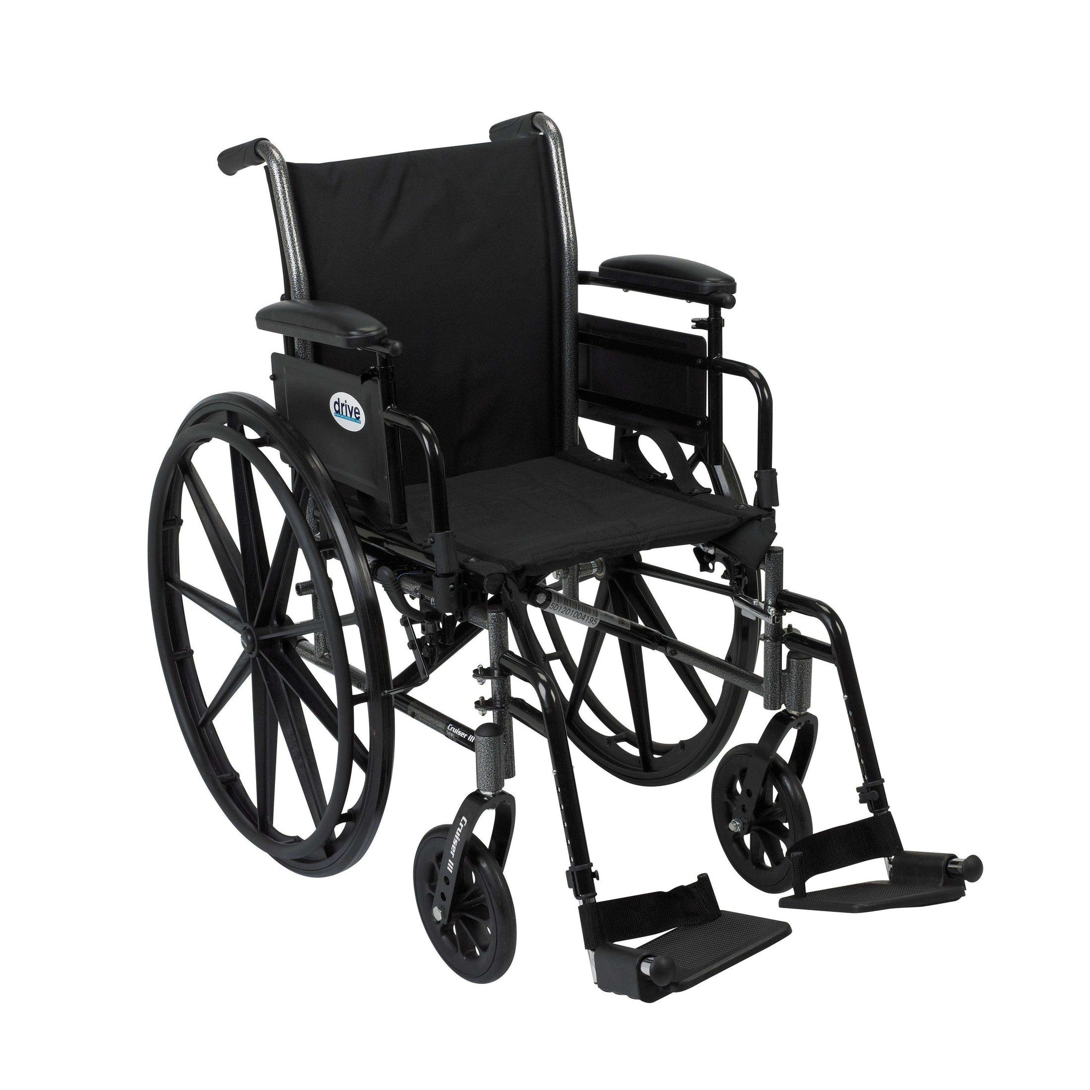 Drive Medical Cruiser III Light Weight Wheelchair with Flip Back Removable Arms - Shop Home Med