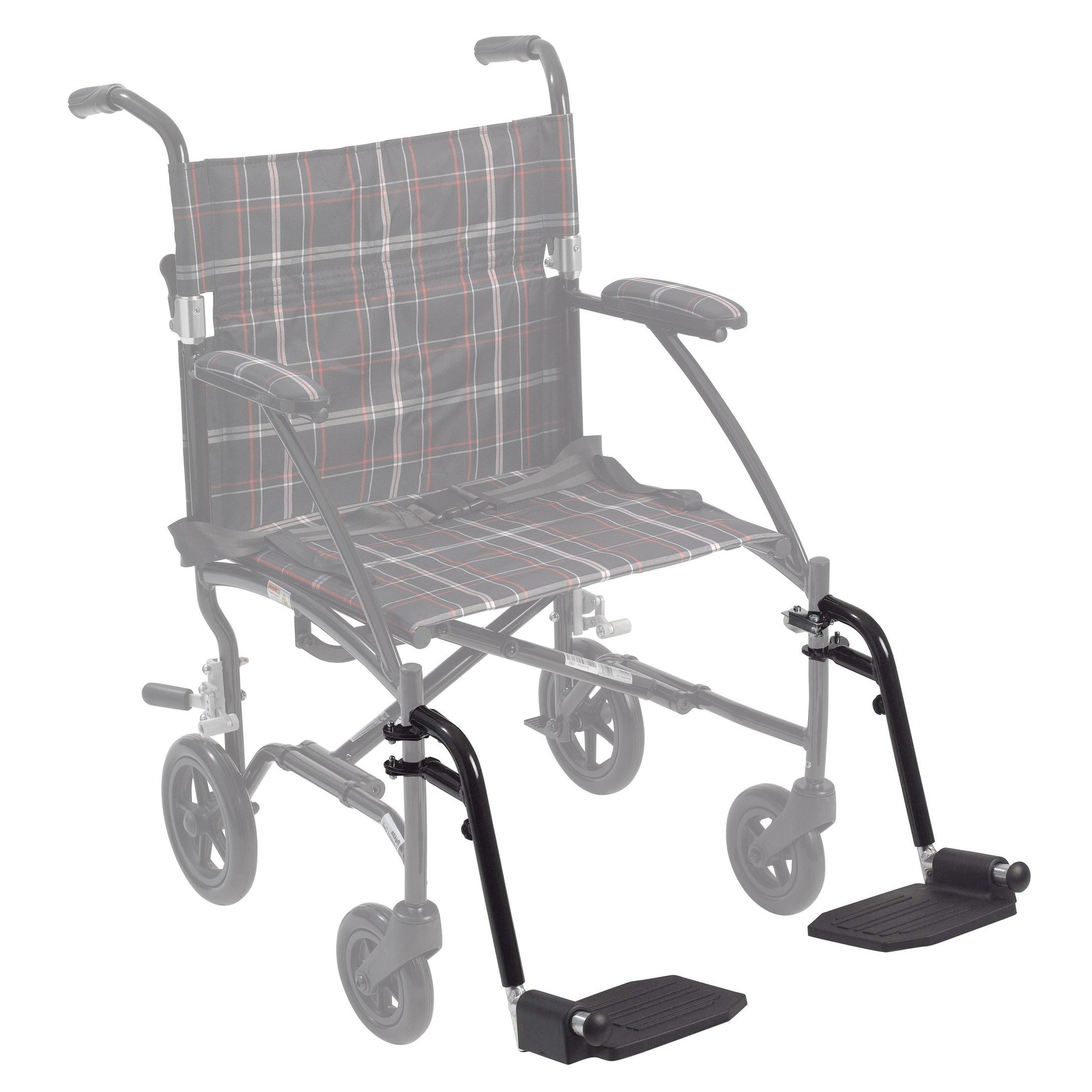 Black Replacement Footrests for Fly Lite Transport Wheelchair