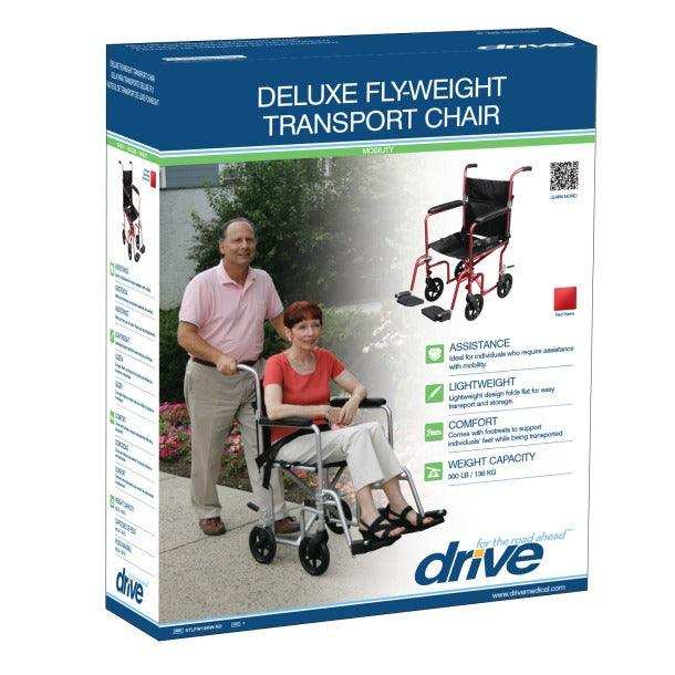 Drive Medical Flyweight Lightweight Transport Wheelchair with Removable Wheels - Shop Home Med