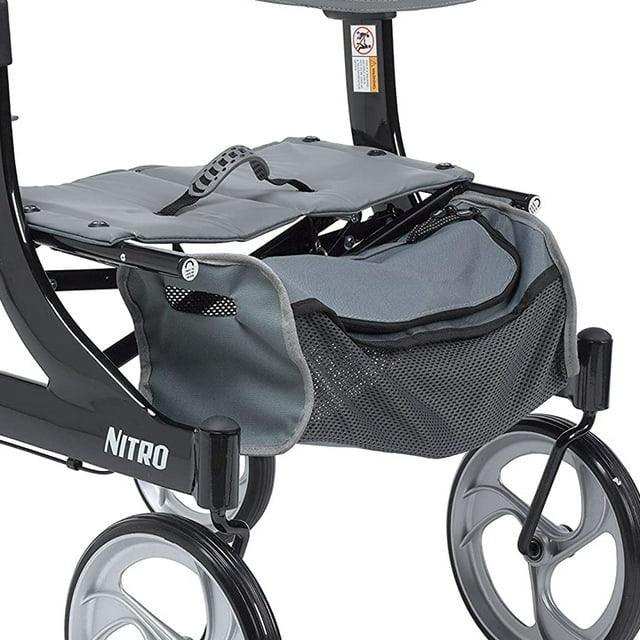 Drive Medical Nitro Euro Style Rollator Rolling Walker Hemi Height - Black - Shop Home Med