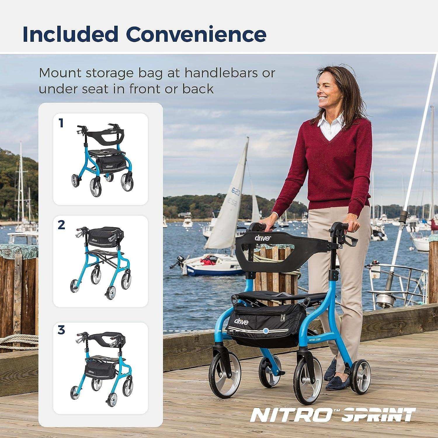 Drive Medical Nitro Sprint Rollator Rolling Walker - Shop Home Med