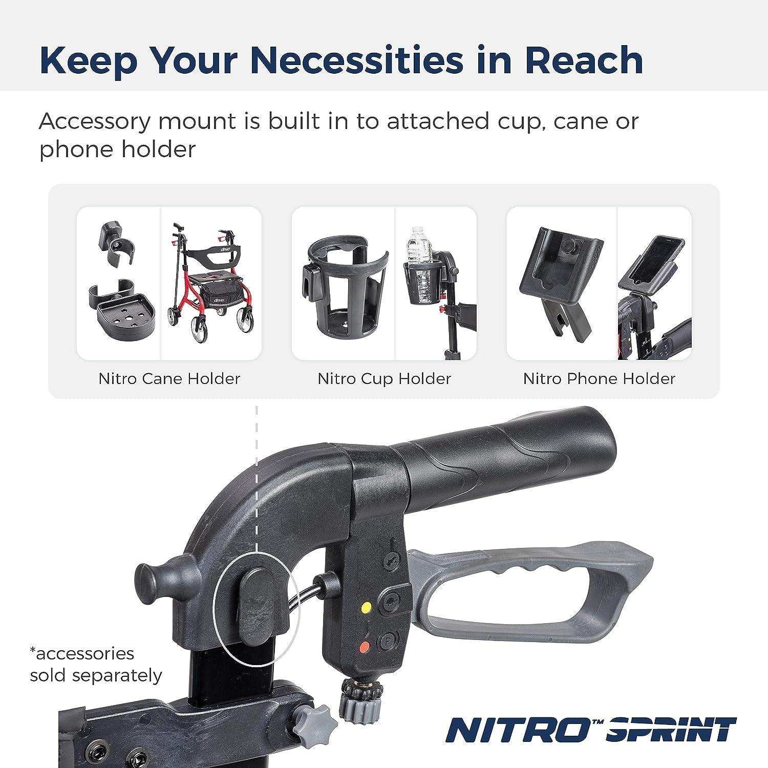 Drive Medical Nitro Sprint Rollator Rolling Walker - Tall - Shop Home Med