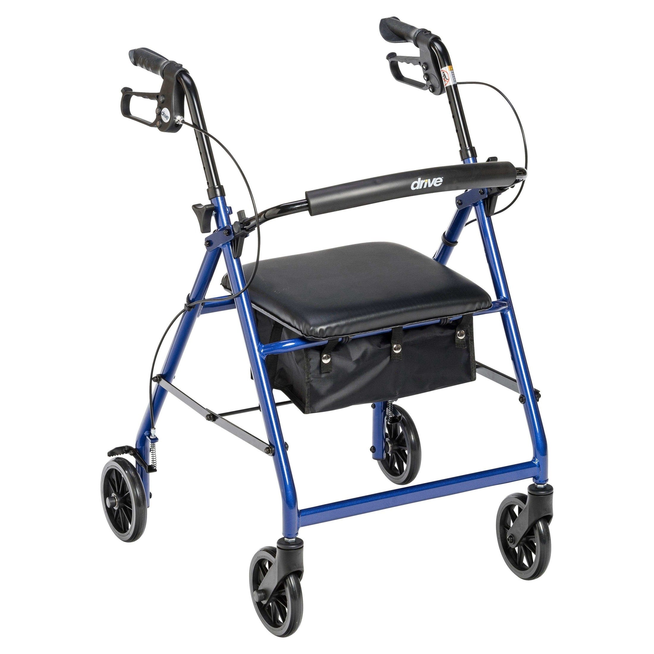 Drive Medical Rollator Rolling Walker with 6" Wheels, Fold Up Removable Back Support and Padded Seat - Shop Home Med