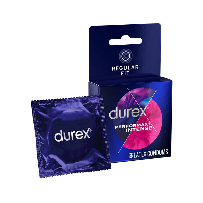 Durex Performax Intense Ribbed Dotted Premium Condoms - 3 Count - Shop Home Med
