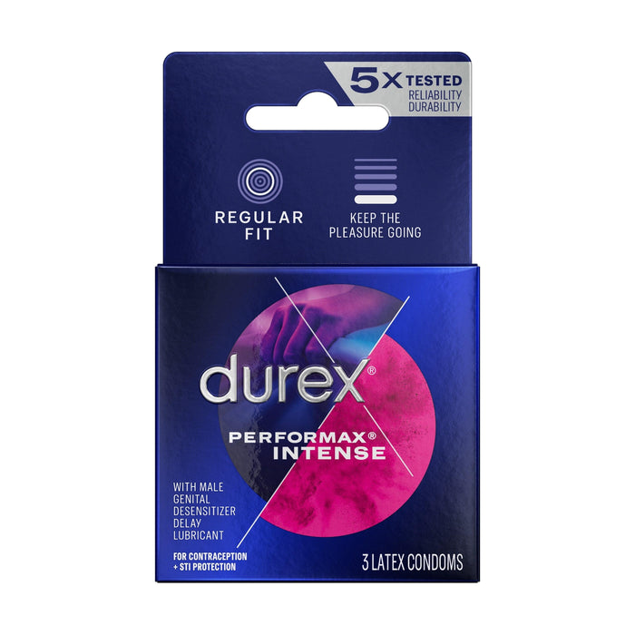 Durex Performax Intense Ribbed Dotted Premium Condoms - 3 Count - Shop Home Med