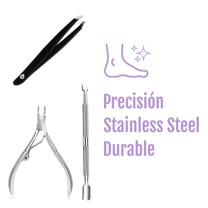 Pursonic Precision Perfection Bundle: Slant Tip Tweezer & Nail Care Kit