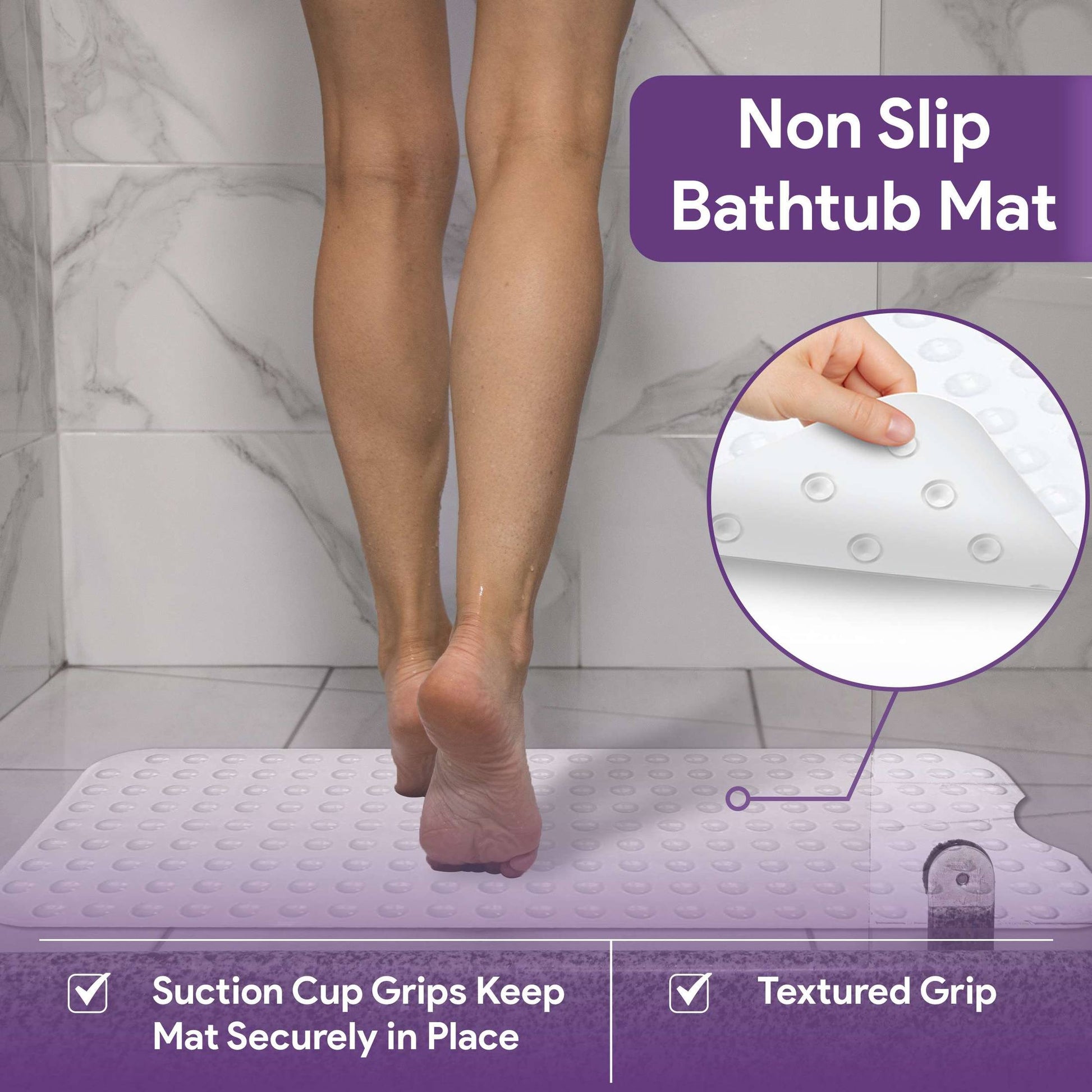 Non Slip Bath Mat Extra Long Suction Cup Bathtub Safety Mat shophomemed