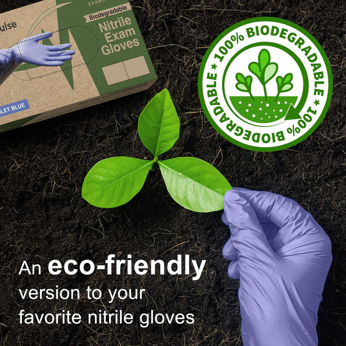 FifthPulse Biodegradable Disposable Nitrile Gloves Violet – 150 Count - Shop Home Med