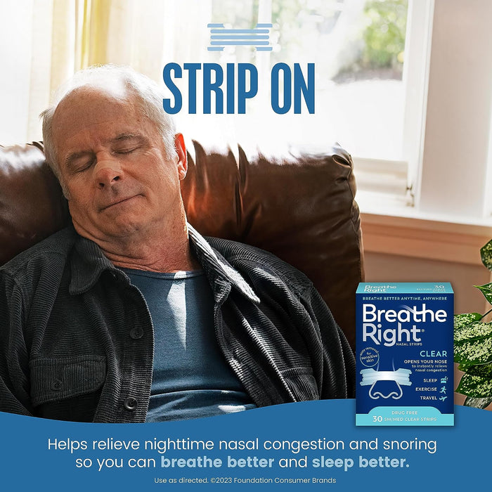 Breathe Right Original Clear Nasal Strips Large