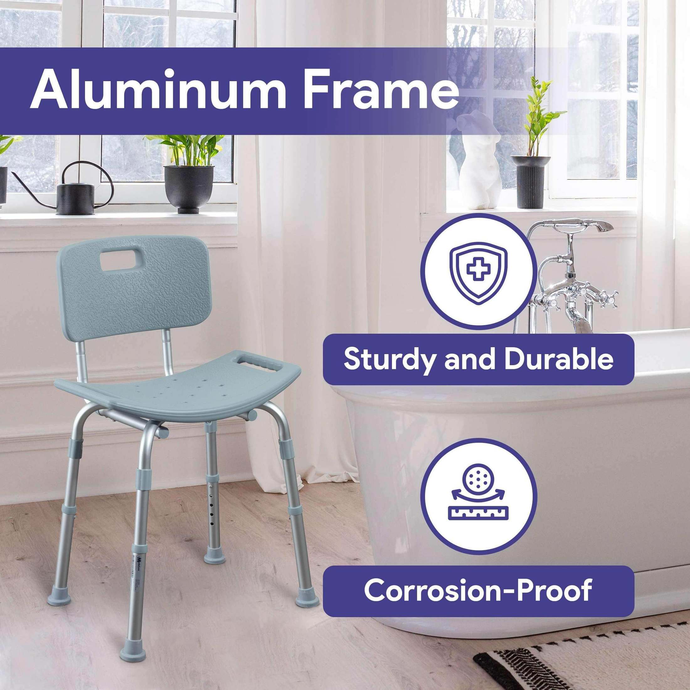 Medacure Height Adjustable Shower Chair for Seniors Case of 4 - Shop Home Med