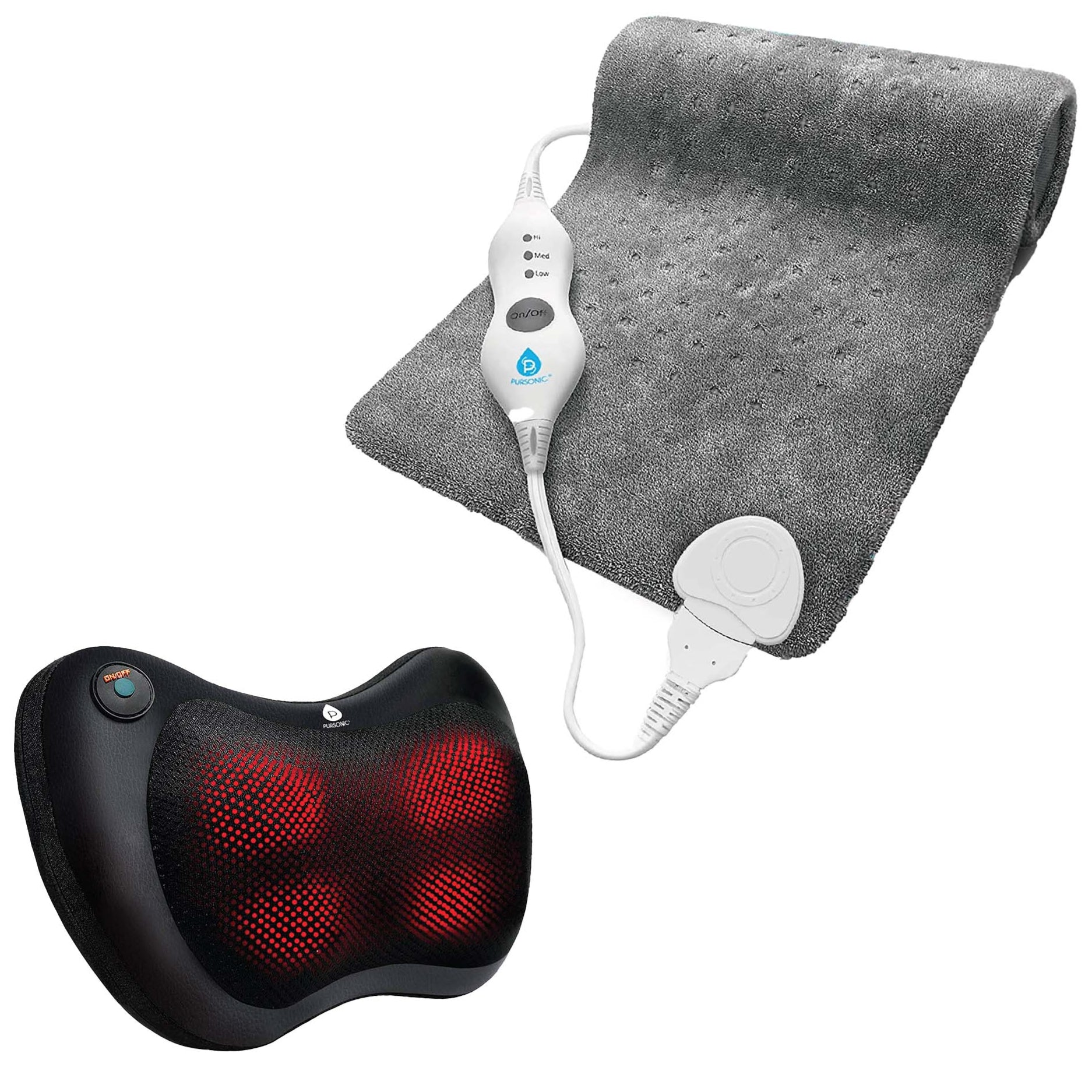 Pursonic Shiatsu Massager and Heating Pad Therapy Set shophomemed