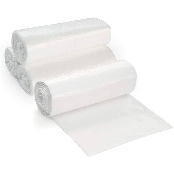 7-10 Gallon Clear Trash Bags, 100 Count - Small - Medium - High Density, 8 Microns 2 Coreless Rolls