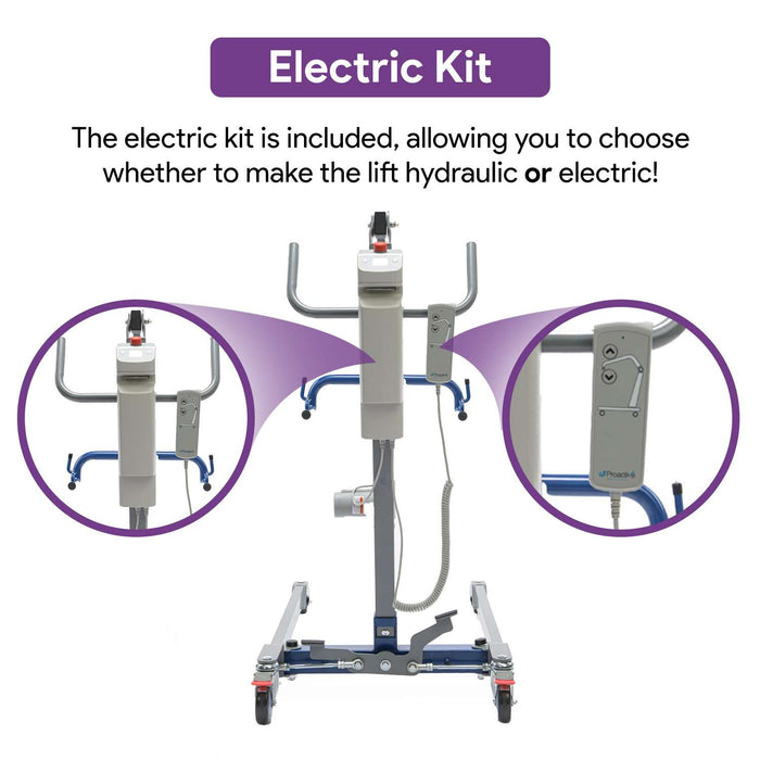 Hydraulic Patient Lift with Electric Upgrade - 400 lb Weight Capacity