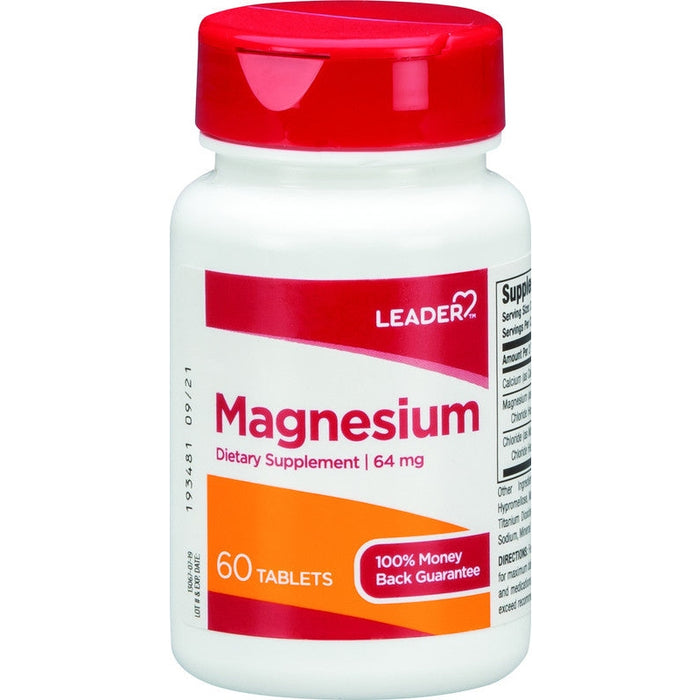 Leader Magnesium 64Mg Tablets - 60 Ct