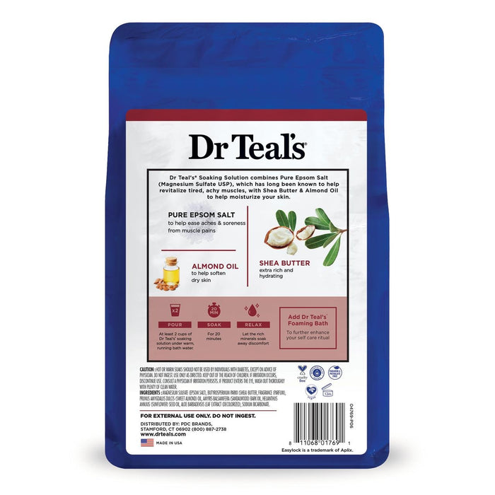 Dr. Teal's Epsom Salt Shea Butter & Almond Oil Soak Solution - 3 Lbs