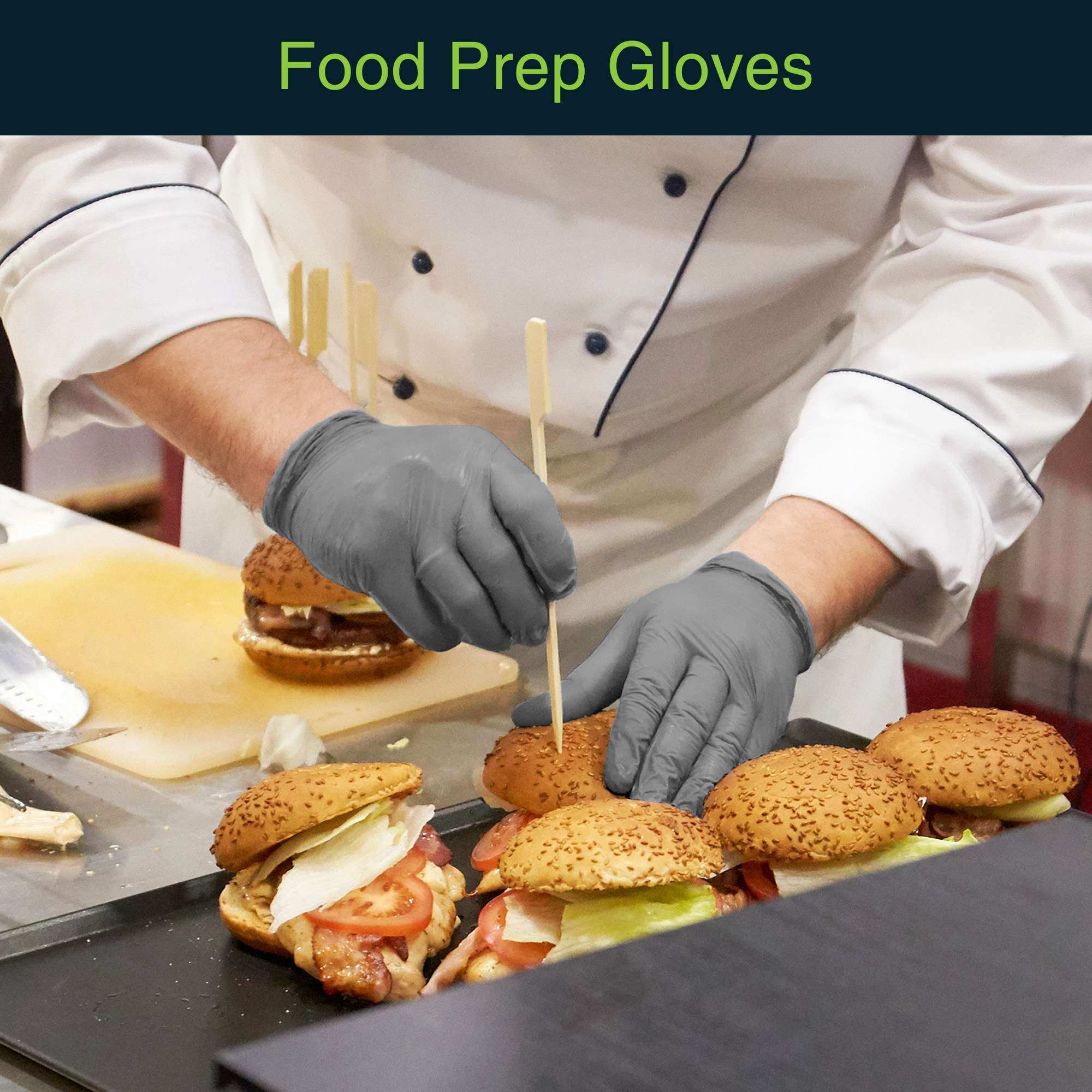 FifthPulse Cool Gray Disposable Nitrile Medical Gloves