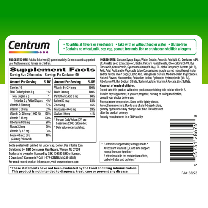 Centrum Adult Multivitamin & Multimineral Gummies Assorted Fruit