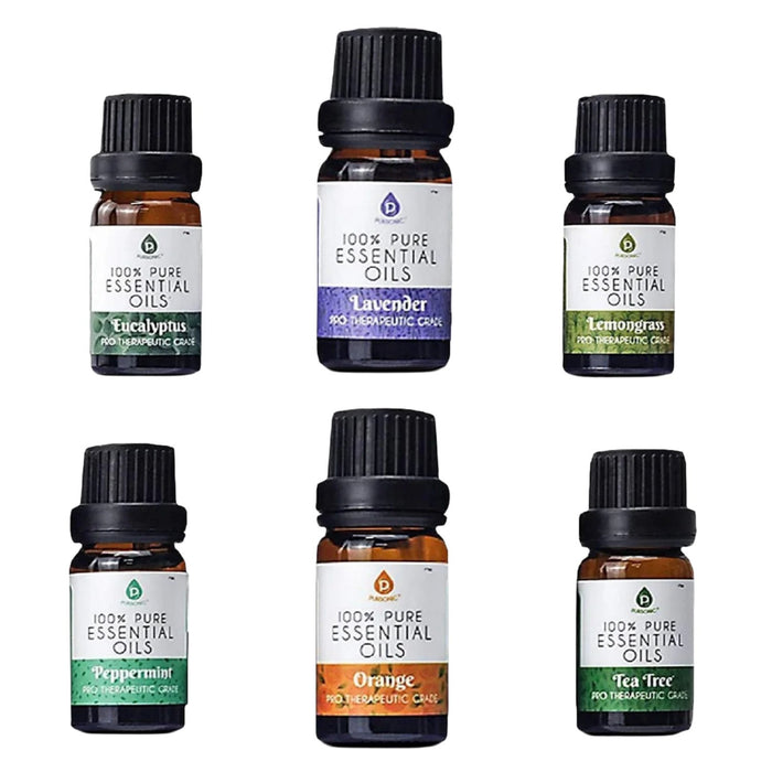 Pursonic 100% Pure Essential Oil Blends & Aromatherapy Oils Set - 6 Varieties