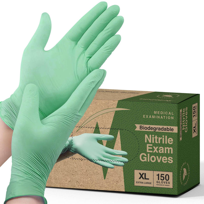 FifthPulse Biodegradable Disposable Nitrile Gloves Green – 150 Count - Shop Home Med