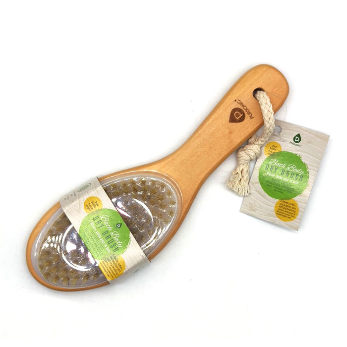 Pursonic Eco-Friendly Bamboo Bath Brush & Massager Set with Flushable Wipes