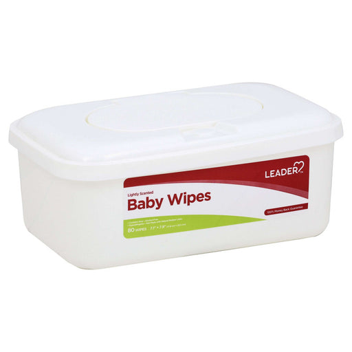 Leader Tm Baby Wipes Lightly Scented Tub 80 Ct , Pads-Absorbent