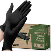 FifthPulse Biodegradable Gloves Latex-Free Powder Free Medical Exam Black