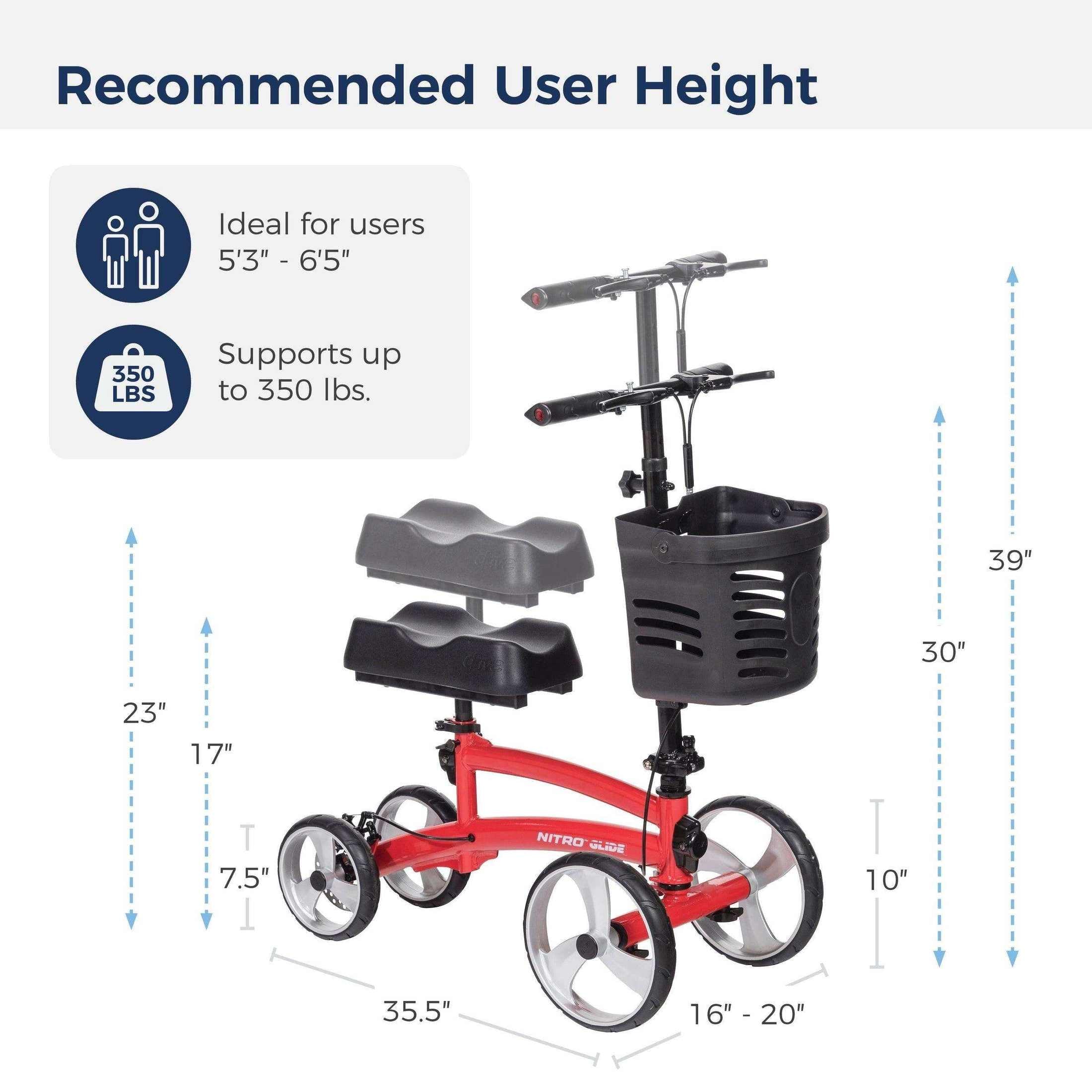 Drive Medical Nitro Glide Knee Walker Knee Scooter Crutch Alternative - Shop Home Med