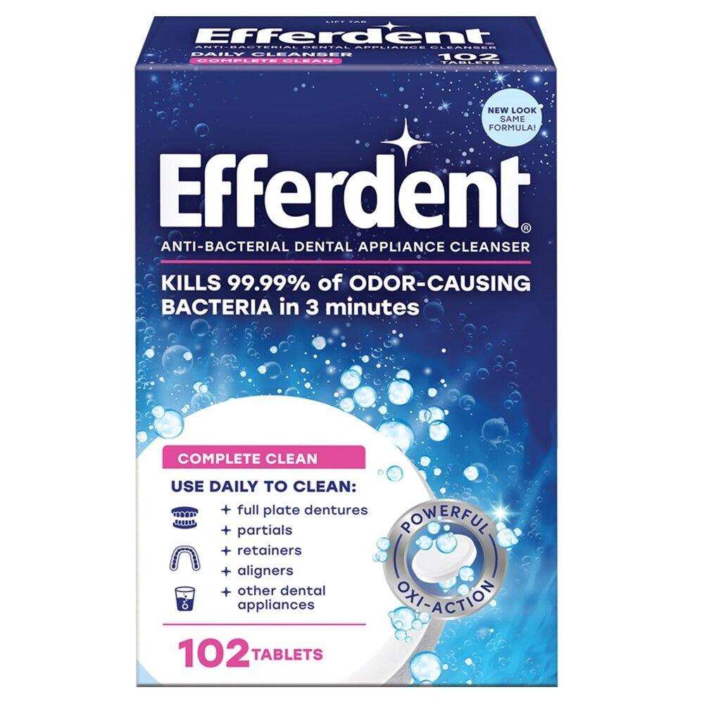 Efferdent Original Anti-Bacterial Dental Appliance Cleanser - 102 ct.