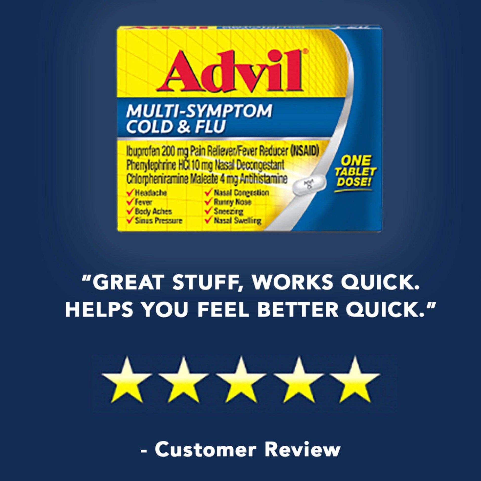 Advil Multi-Symptom Cold and Flu Pain Reliever Tablets - 10 Count - Shop Home Med