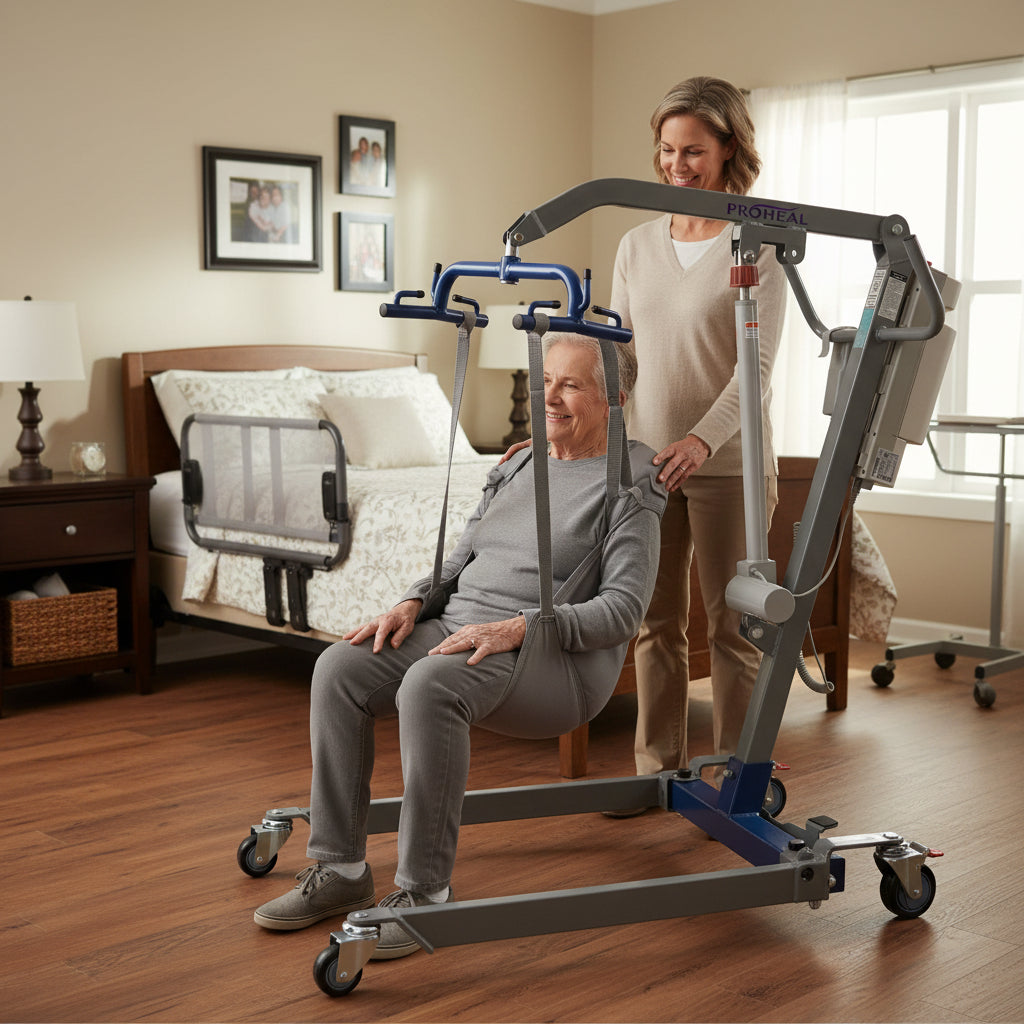 Hydraulic Patient Lift with Electric Upgrade 400lb Weight Capacity