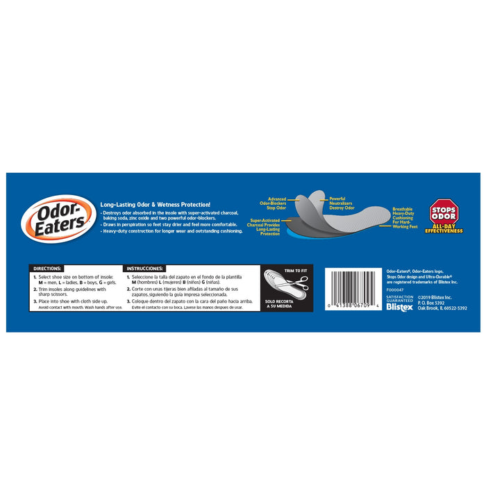 Odor-Eaters Ultra Durable Odor-Destroying Insoles - 1 Pair