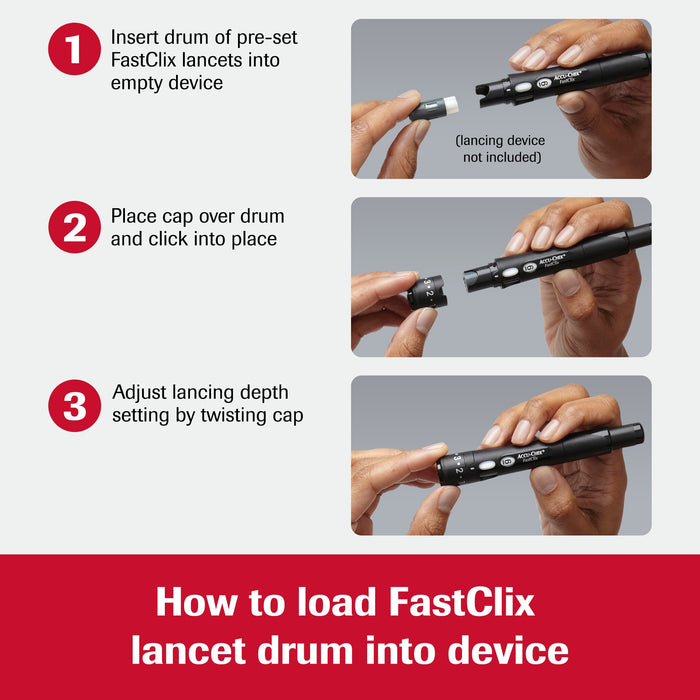 Accu-Chek FastClix Diabetic Blood Glucose Testing Lancets - 102 Ct