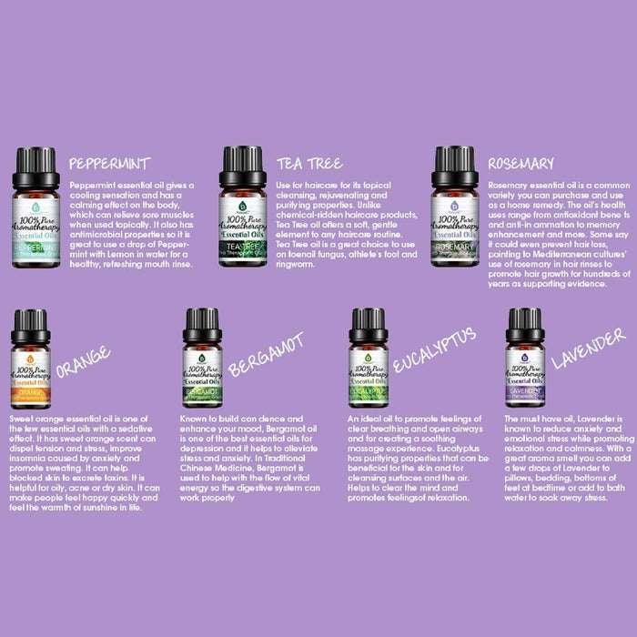 Pursonic 100% Pure Essential Aromatherapy Oils - 14 Varieties